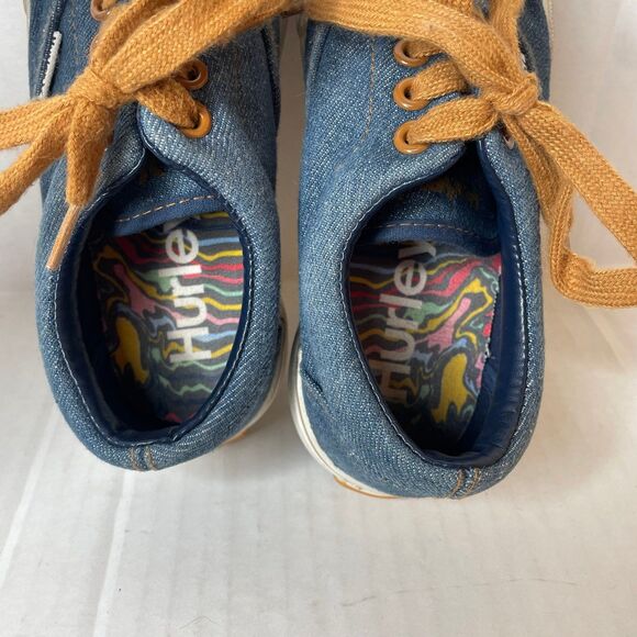 Hurley Little Kids Blue Denim Jean Lace Up Shoes Size 12 - Picture 7 of 9
